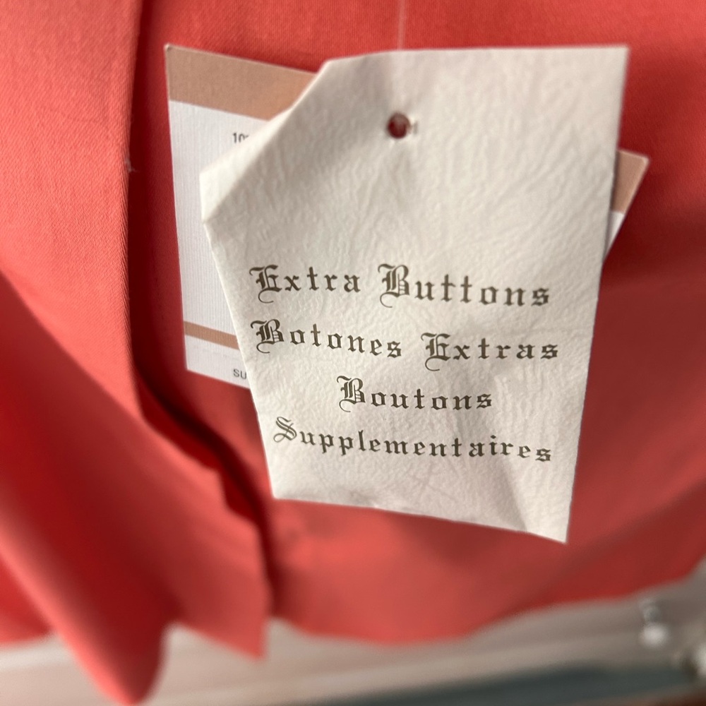 NWT Button-Front Coral Skirt by Anne Klein Design, Mid Knee Length - Picture 5 of 13